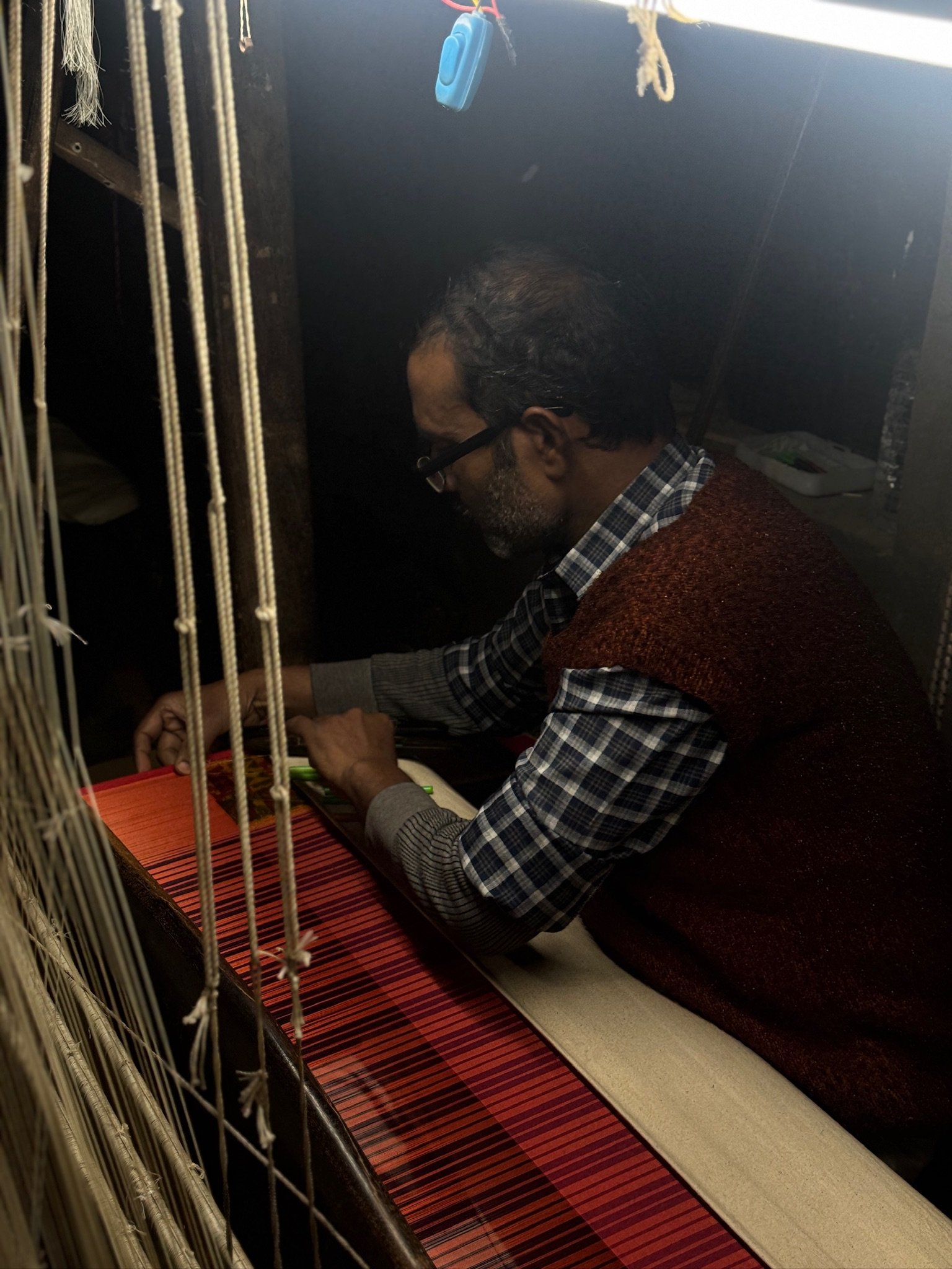Banarasi silk weaving on a loom