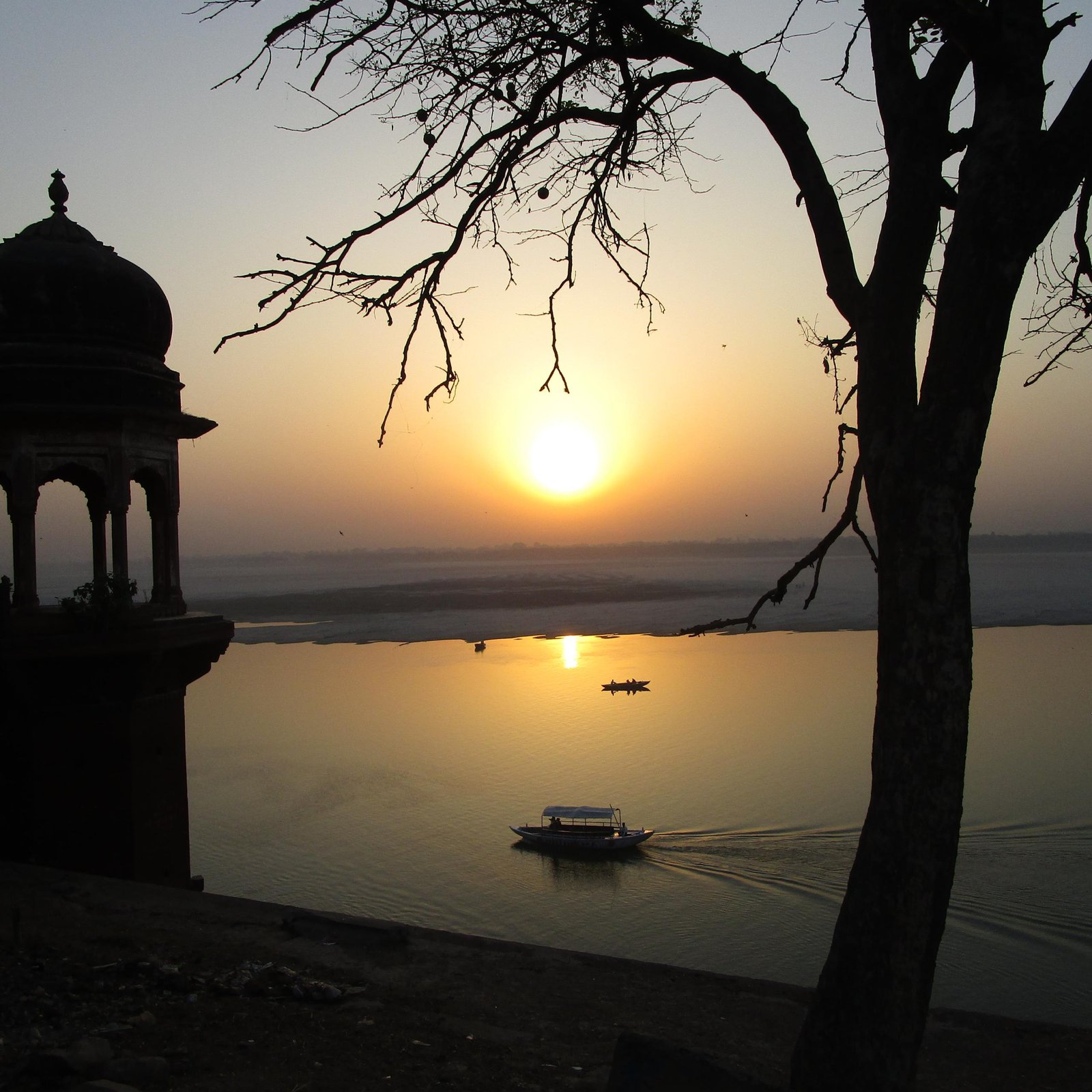 Quiet river morning in Varanasi