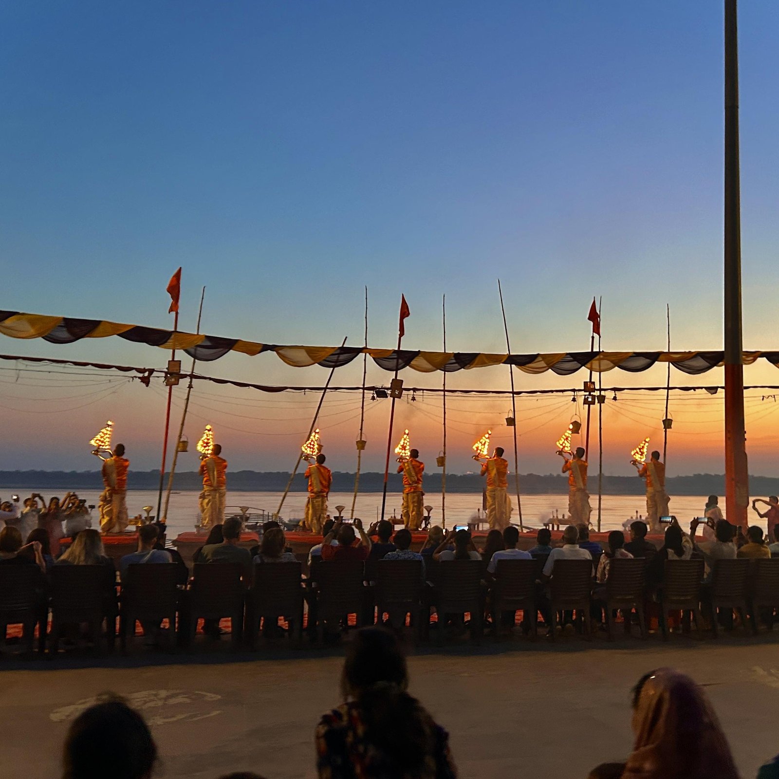 Varanasi at night from the river