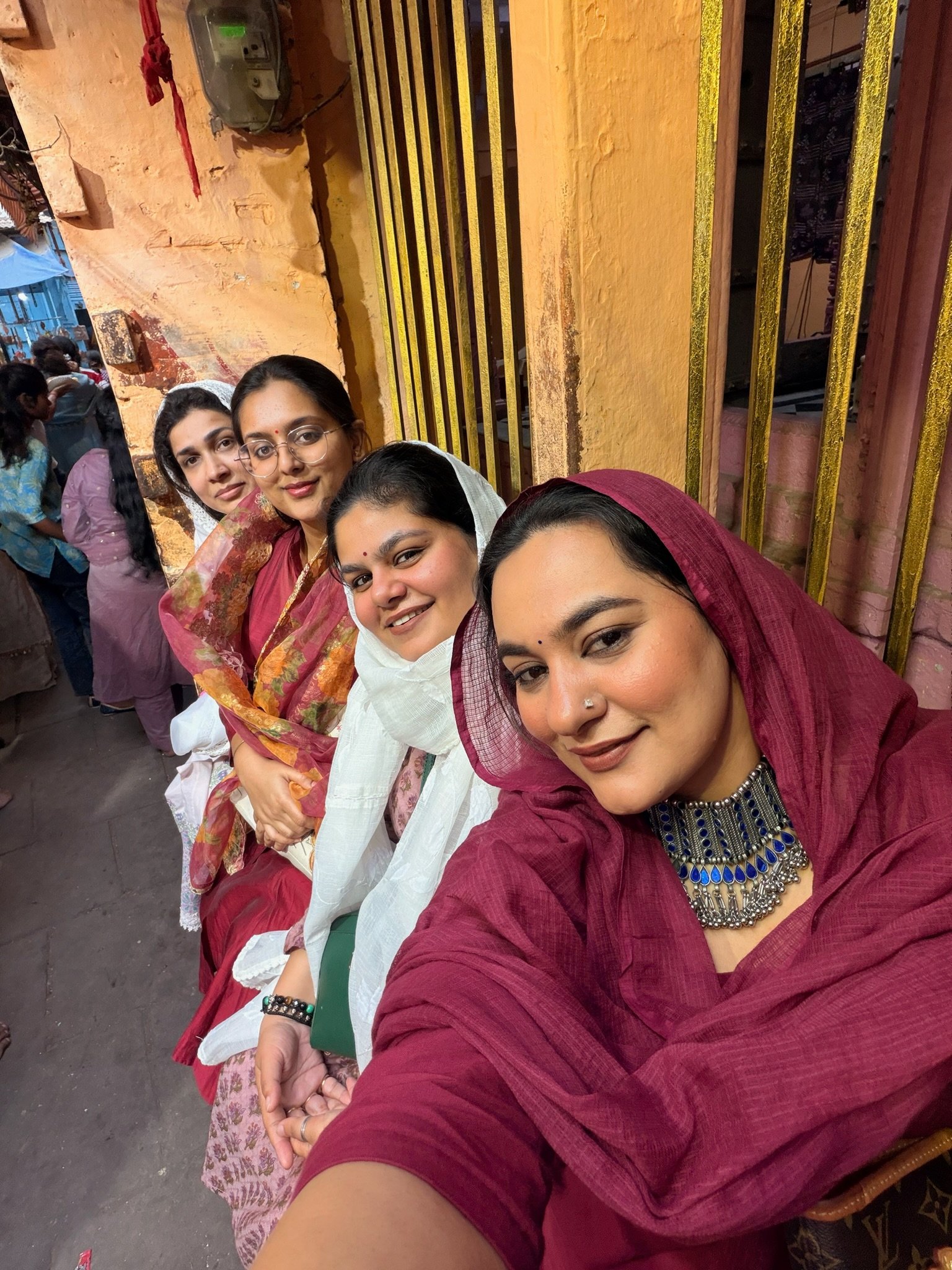 Women gathered in Varanasi during the retreat